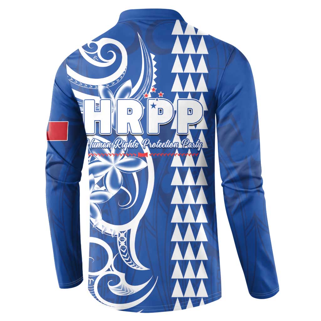 Samoa HRPP Party Button Sweatshirt Polynesian Pattern - Polynesian Pride