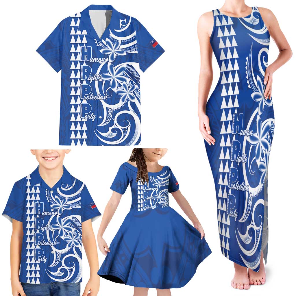 Samoa HRPP Party Family Matching Tank Maxi Dress and Hawaiian Shirt Polynesian Pattern - Polynesian Pride