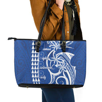 Samoa HRPP Party Leather Tote Bag Polynesian Pattern - Polynesian Pride