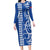 Samoa HRPP Party Long Sleeve Bodycon Dress Polynesian Pattern - Polynesian Pride