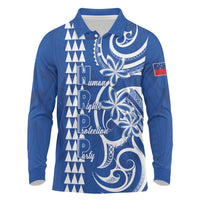 Samoa HRPP Party Long Sleeve Polo Shirt Polynesian Pattern - Polynesian Pride