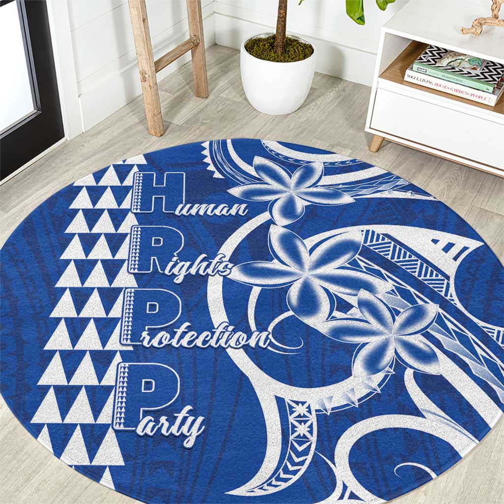 Samoa HRPP Party Round Carpet Polynesian Pattern - Polynesian Pride