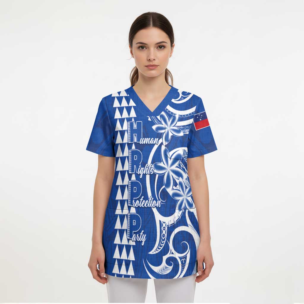 Samoa HRPP Party Scrub Top Polynesian Pattern - Polynesian Pride
