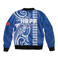 Samoa HRPP Party Sleeve Zip Bomber Jacket Polynesian Pattern - Polynesian Pride