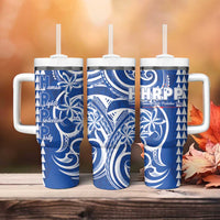 Samoa HRPP Party Tumbler With Handle Polynesian Pattern - Polynesian Pride