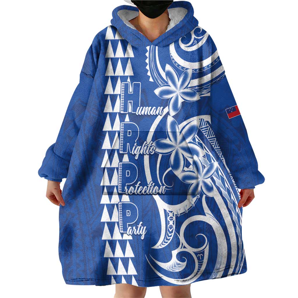 Samoa HRPP Party Wearable Blanket Hoodie Polynesian Pattern - Polynesian Pride