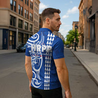 Samoa HRPP Party Zipper Polo Shirt Polynesian Pattern - Polynesian Pride