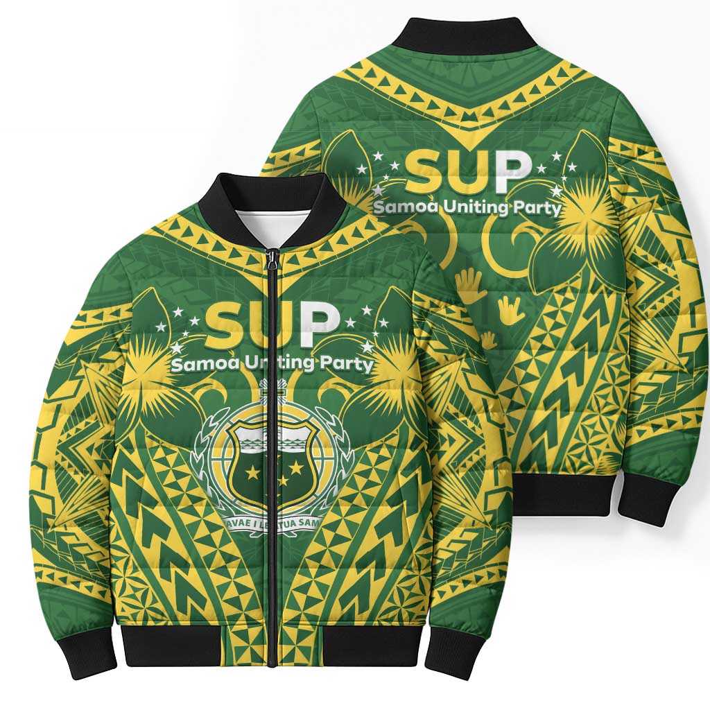 Samoa SUP Bomber Puffer Jacket Samoan Coat Of Arms - Polynesian Pride