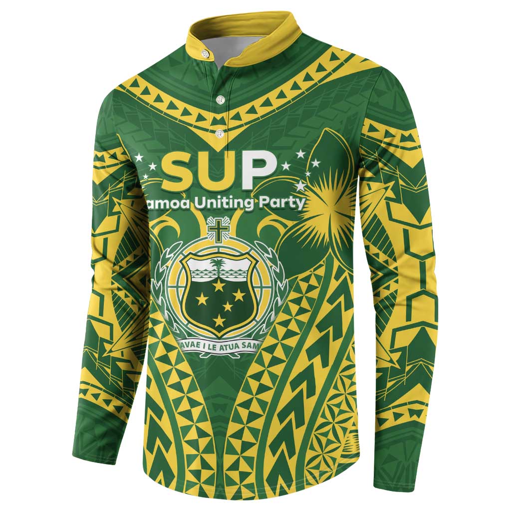 Samoa SUP Button Sweatshirt Samoan Coat Of Arms - Polynesian Pride