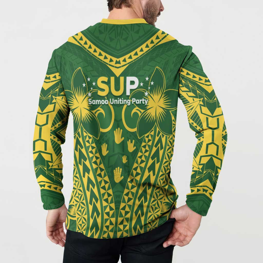 Samoa SUP Button Sweatshirt Samoan Coat Of Arms - Polynesian Pride