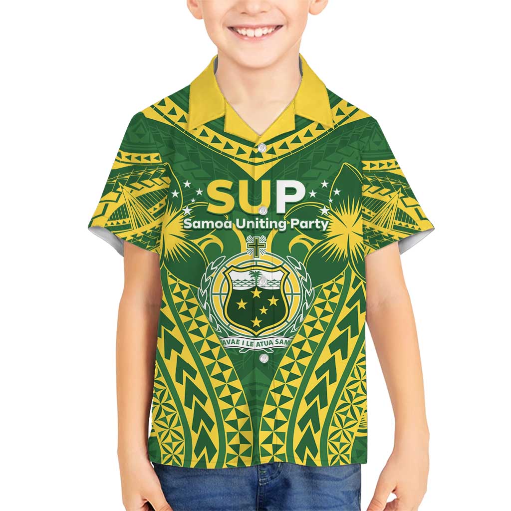 Samoa SUP Family Matching Puletasi and Hawaiian Shirt Samoan Coat Of Arms - Polynesian Pride