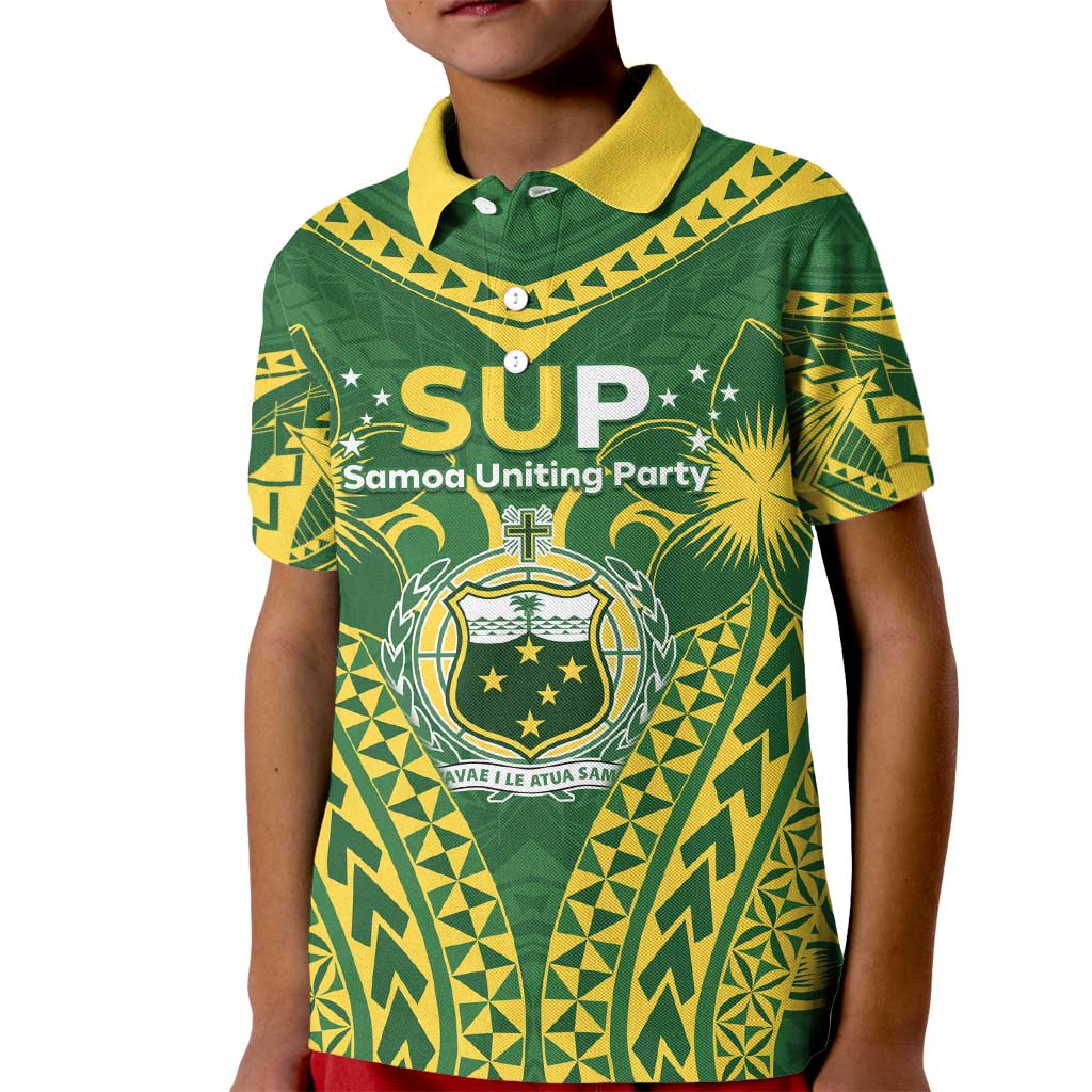 Samoa SUP Kid Polo Shirt Samoan Coat Of Arms - Polynesian Pride
