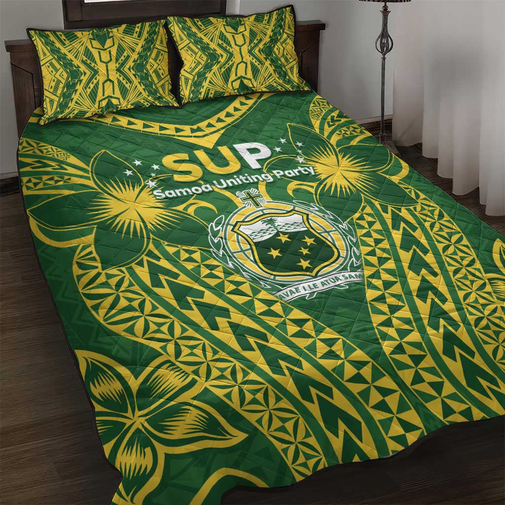 Samoa SUP Quilt Bed Set Samoan Coat Of Arms - Polynesian Pride