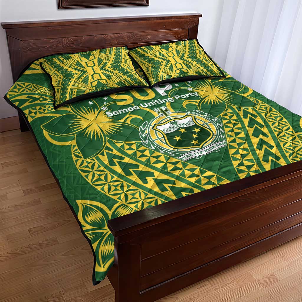 Samoa SUP Quilt Bed Set Samoan Coat Of Arms - Polynesian Pride