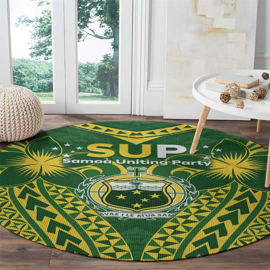 Samoa SUP Round Carpet Samoan Coat Of Arms - Polynesian Pride