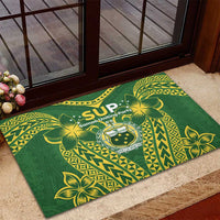 Samoa SUP Rubber Doormat Samoan Coat Of Arms - Polynesian Pride