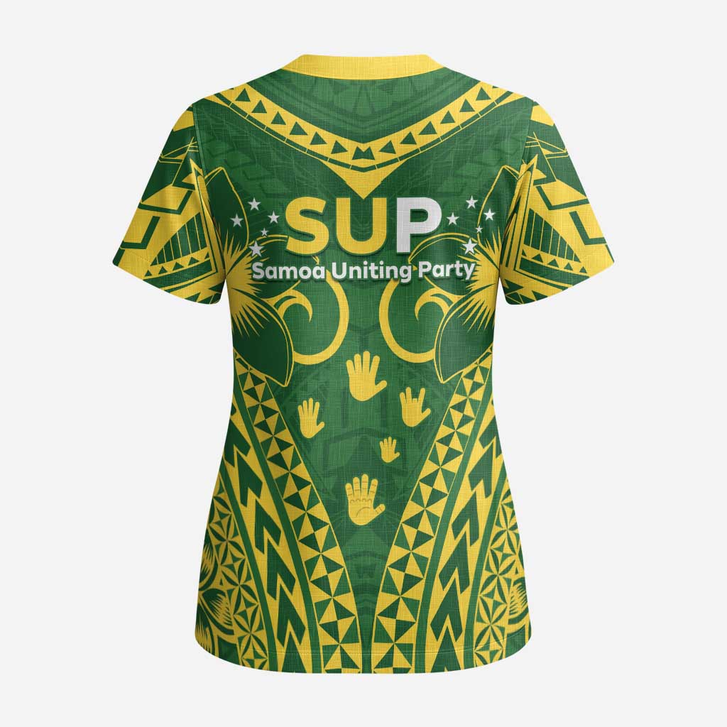 Samoa SUP Scrub Top Samoan Coat Of Arms - Polynesian Pride