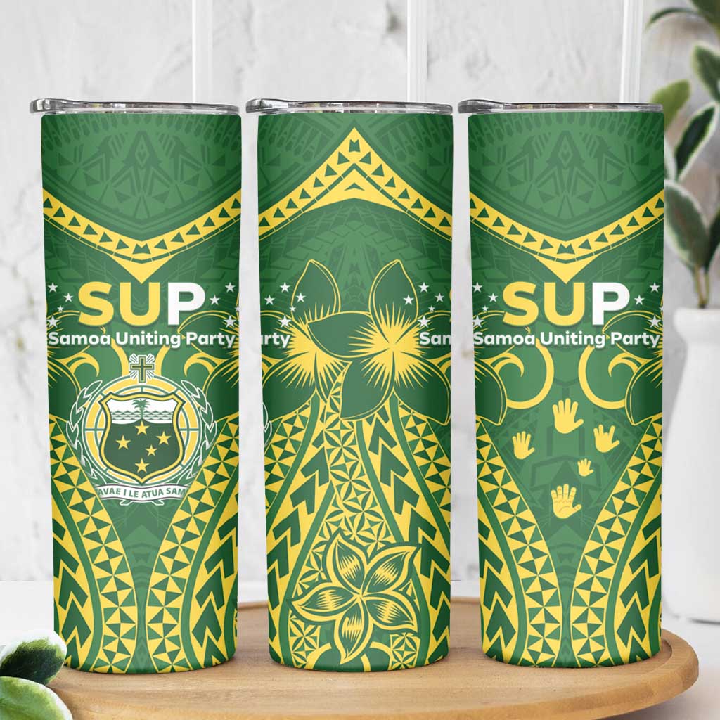 Samoa SUP Skinny Tumbler Samoan Coat Of Arms - Polynesian Pride