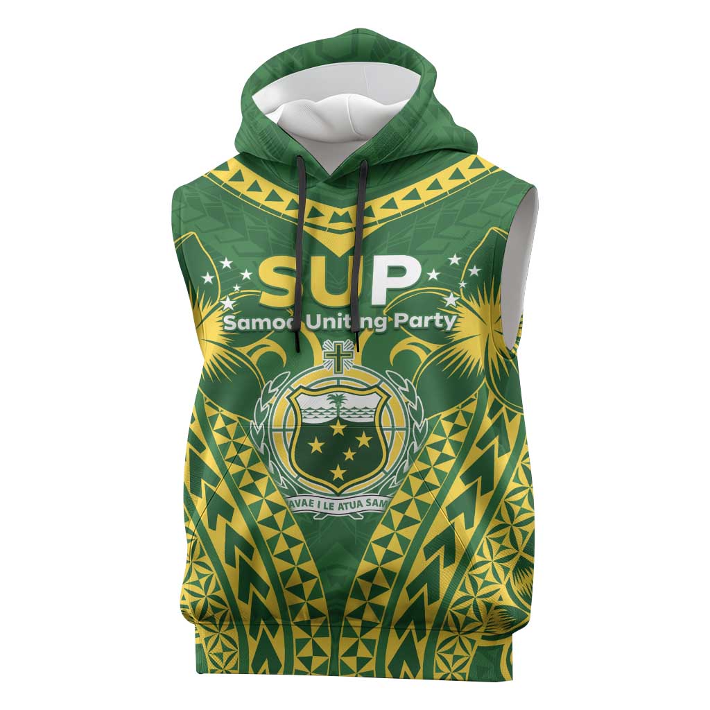 Samoa SUP Sleeveless Hoodie Samoan Coat Of Arms - Polynesian Pride