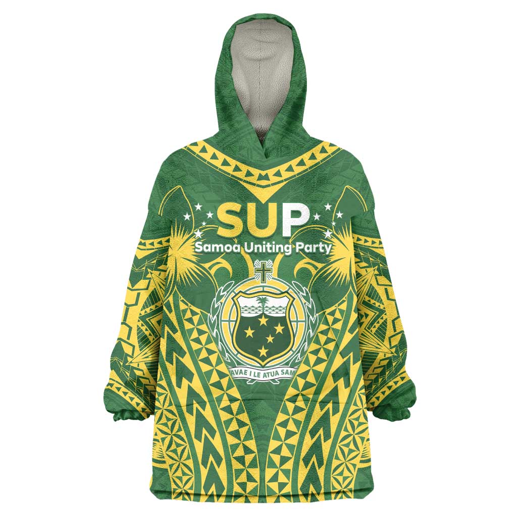 Samoa SUP Wearable Blanket Hoodie Samoan Coat Of Arms - Polynesian Pride