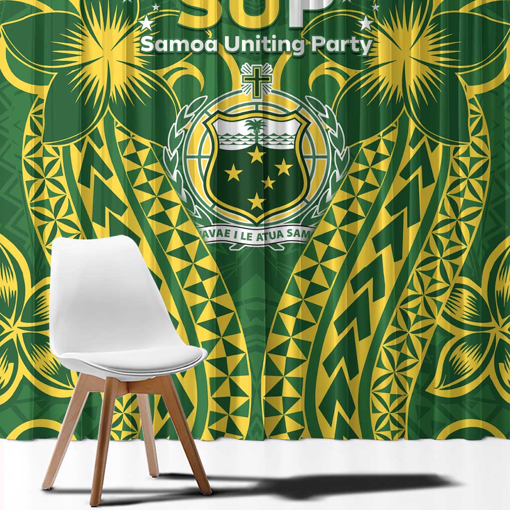 Samoa SUP Window Curtain Samoan Coat Of Arms - Polynesian Pride