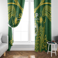 Samoa SUP Window Curtain Samoan Coat Of Arms - Polynesian Pride