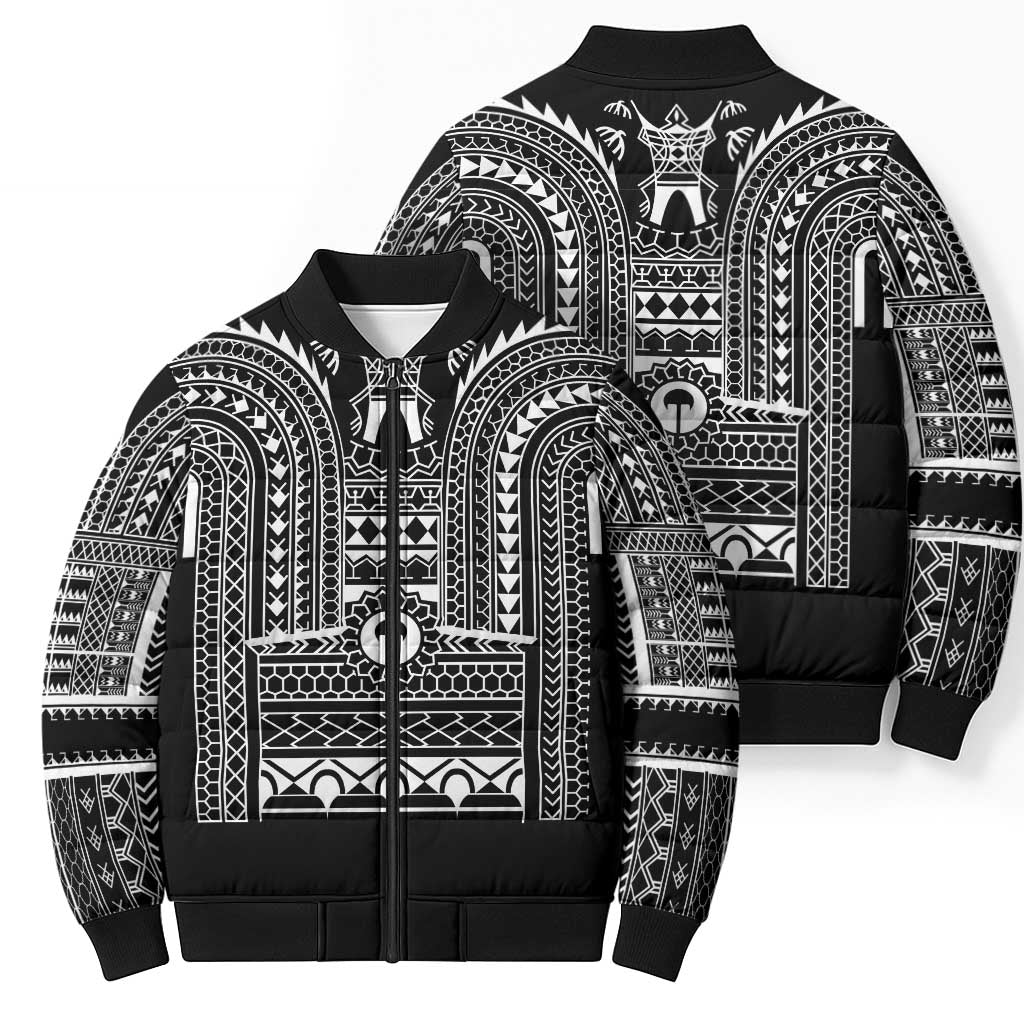 Philippines Igorot Tribal Art Tattoo Black Bomber Puffer Jacket - Polynesian Pride