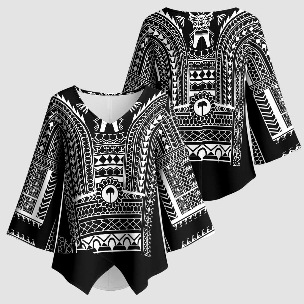 Philippines Igorot Tribal Art Tattoo Black Kimono Sleeve Blouse - Polynesian Pride