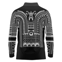 Philippines Igorot Tribal Art Tattoo Black Long Sleeve Polo Shirt - Polynesian Pride