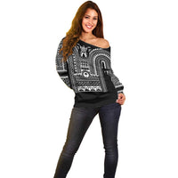 Philippines Igorot Tribal Art Tattoo Black Off Shoulder Sweater - Polynesian Pride