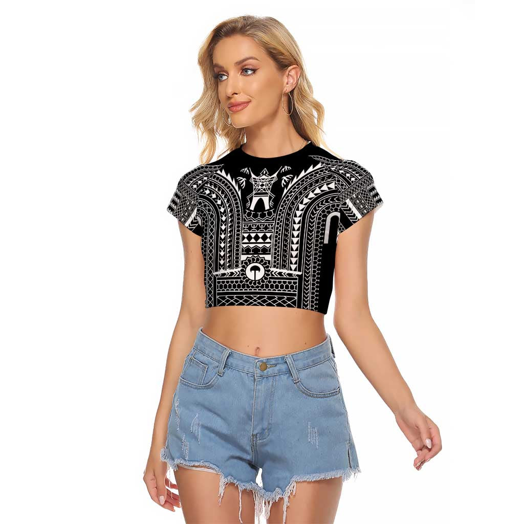 Philippines Igorot Tribal Art Tattoo Black Raglan Cropped T Shirt - Polynesian Pride