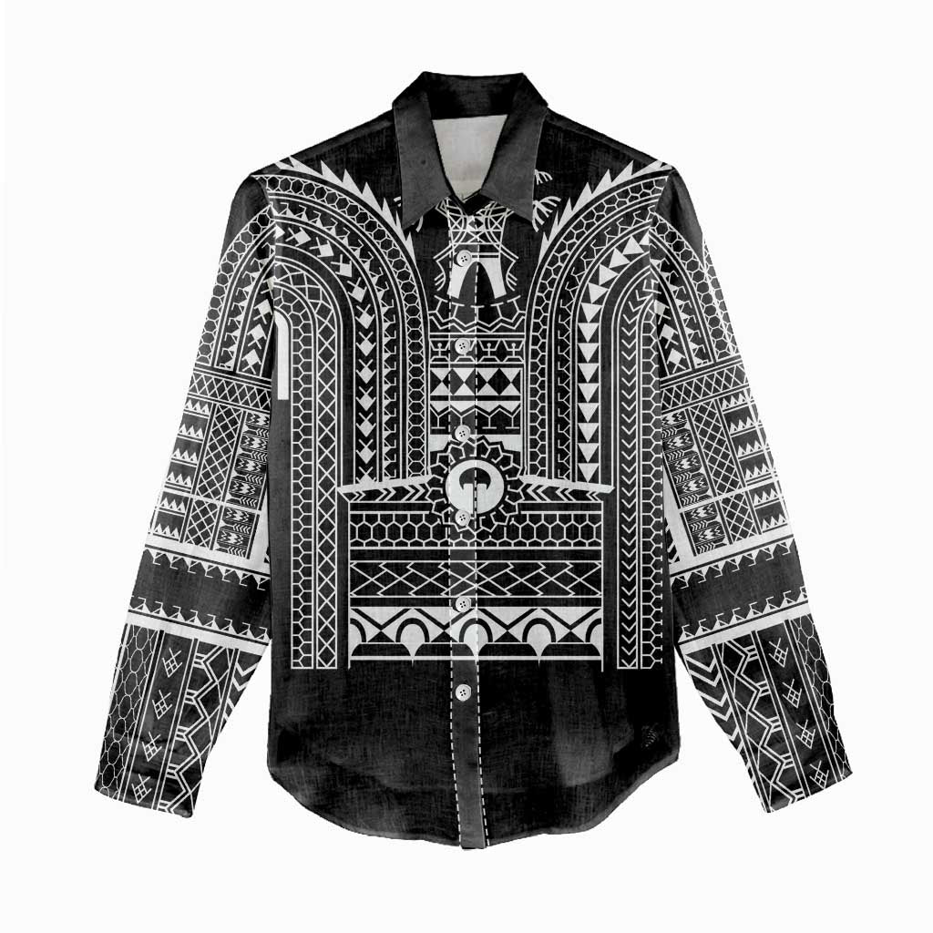 Philippines Igorot Tribal Art Tattoo Black Women Casual Shirt - Polynesian Pride