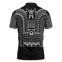 Philippines Igorot Tribal Art Tattoo Black Zipper Polo Shirt - Polynesian Pride