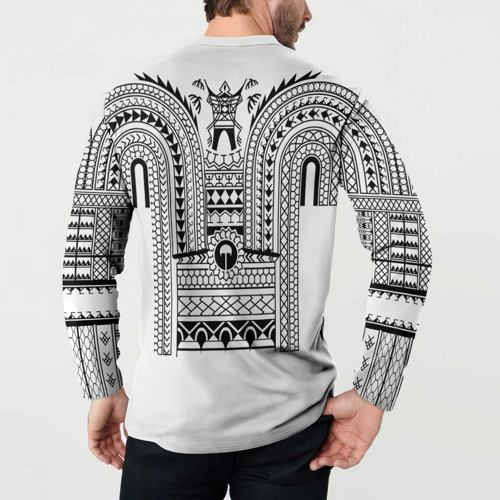 Philippines Igorot Tribal Art Tattoo White Button Sweatshirt - Polynesian Pride