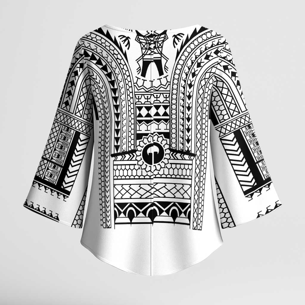 Philippines Igorot Tribal Art Tattoo White Kimono Sleeve Blouse - Polynesian Pride