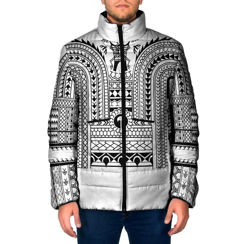 Philippines Igorot Tribal Art Tattoo White Padded Jacket - Polynesian Pride