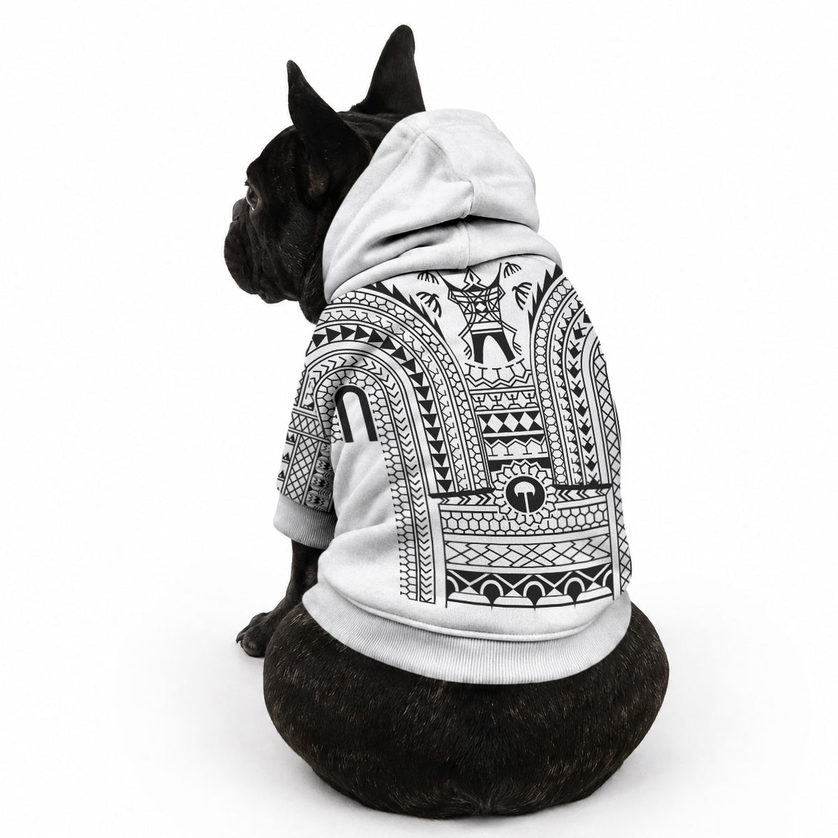 Philippines Igorot Tribal Art Tattoo White Pet Hoodie