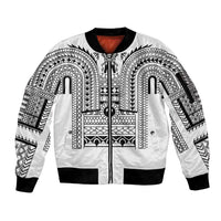 Philippines Igorot Tribal Art Tattoo White Sleeve Zip Bomber Jacket - Polynesian Pride