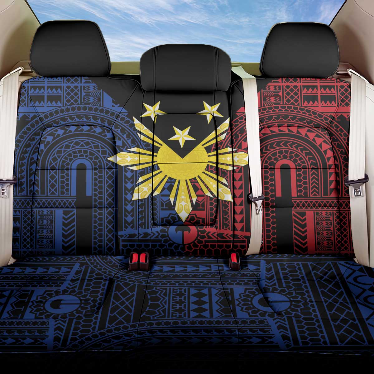 Philippines Sun Star Back Car Seat Cover Igorot Tribal Inspiration - Polynesian Pride