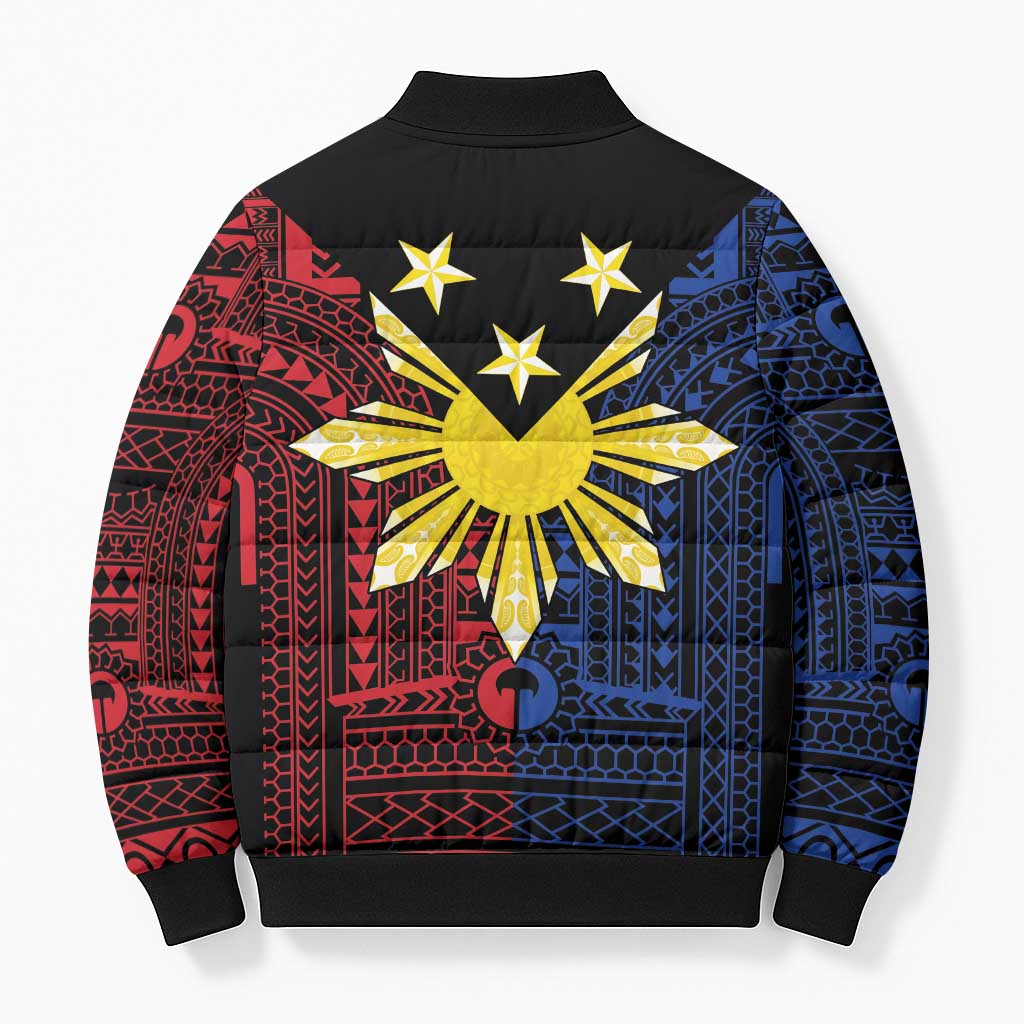 Philippines Sun Star Bomber Puffer Jacket Igorot Tribal Inspiration - Polynesian Pride