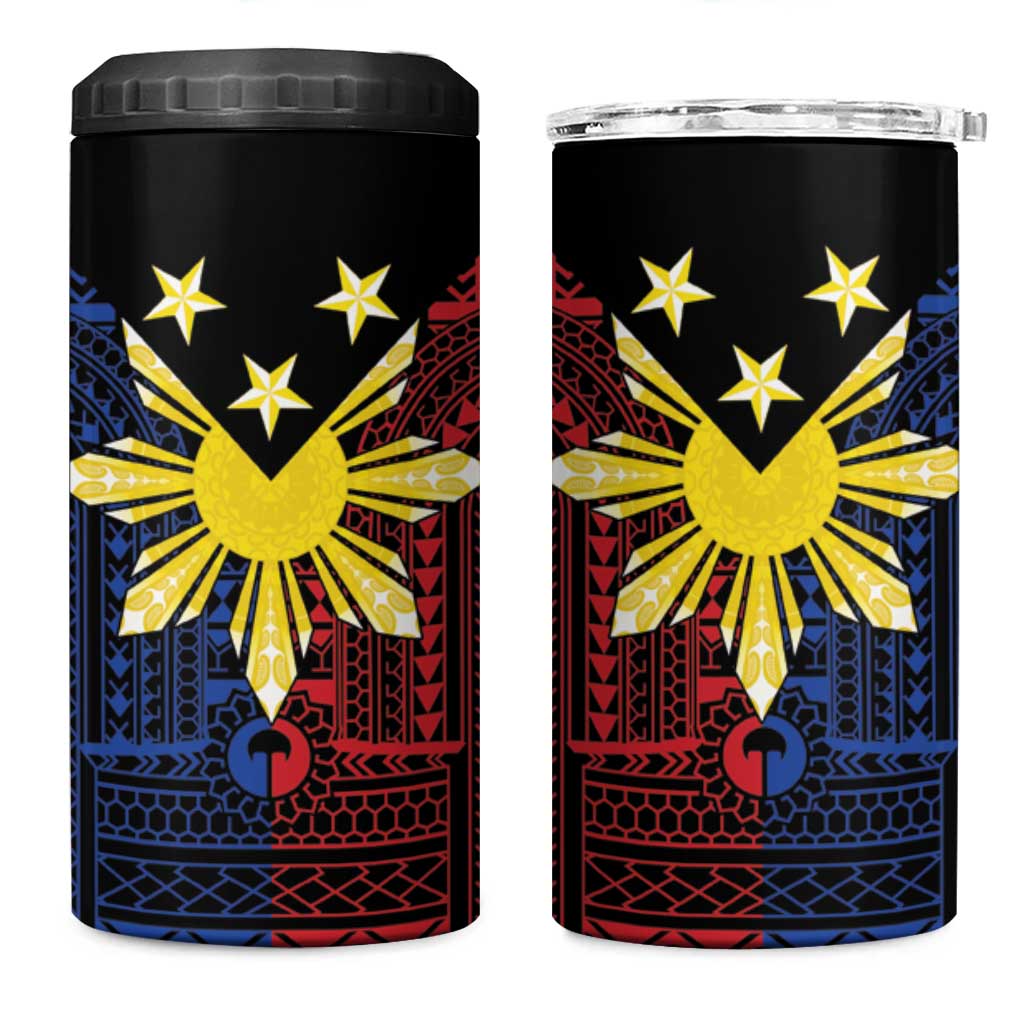 Philippines Sun Star 4 in 1 Can Cooler Tumbler Igorot Tribal Inspiration - Polynesian Pride