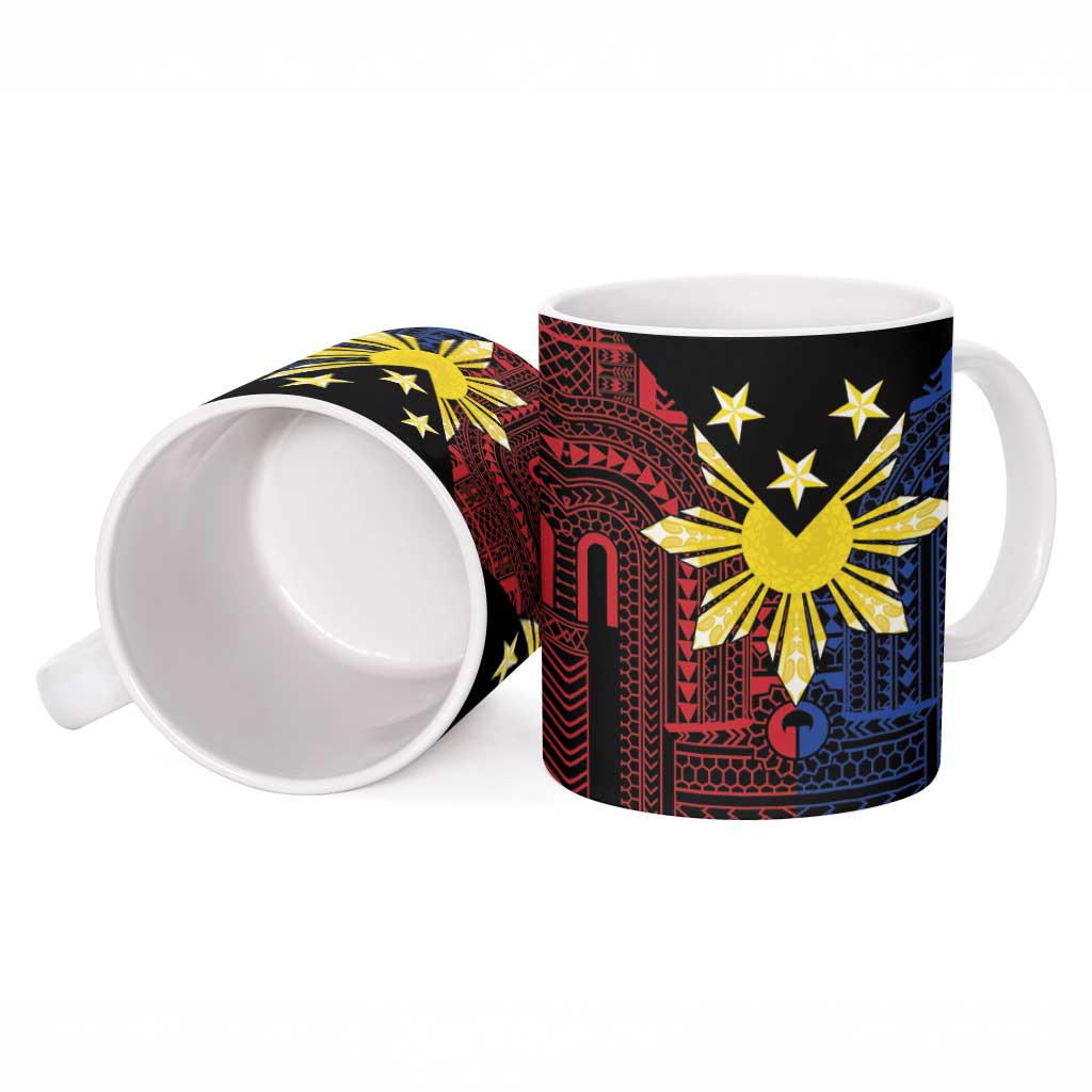 Philippines Sun Star Ceramic Mug Igorot Tribal Inspiration - Polynesian Pride