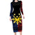 Philippines Sun Star Long Sleeve Bodycon Dress Igorot Tribal Inspiration - Polynesian Pride