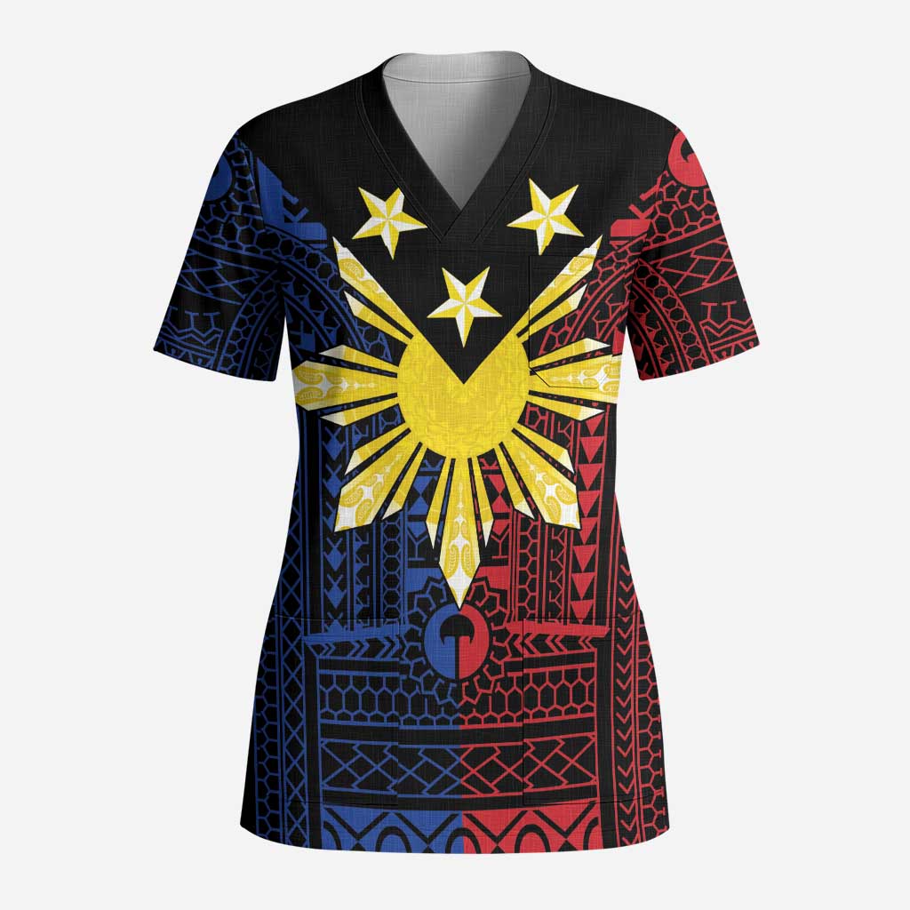 Philippines Sun Star Scrub Top Igorot Tribal Inspiration - Polynesian Pride