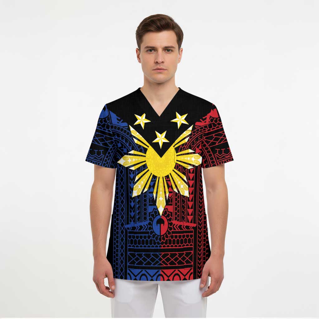 Philippines Sun Star Scrub Top Igorot Tribal Inspiration - Polynesian Pride