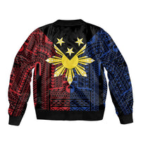Philippines Sun Star Sleeve Zip Bomber Jacket Igorot Tribal Inspiration - Polynesian Pride