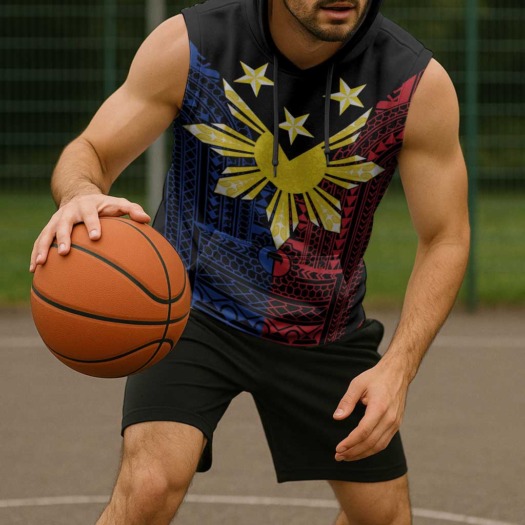 Philippines Sun Star Sleeveless Hoodie Igorot Tribal Inspiration - Polynesian Pride