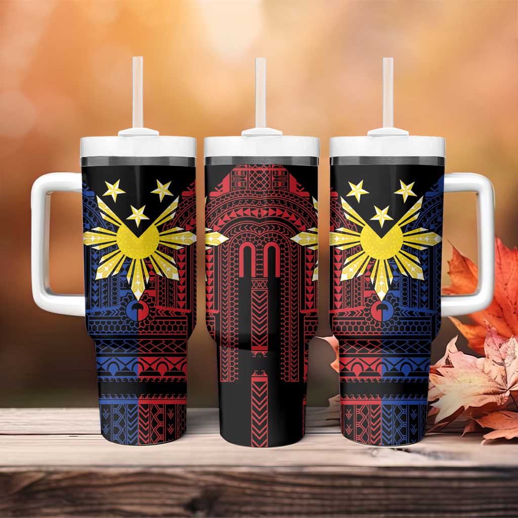 Philippines Sun Star Tumbler With Handle Igorot Tribal Inspiration - Polynesian Pride