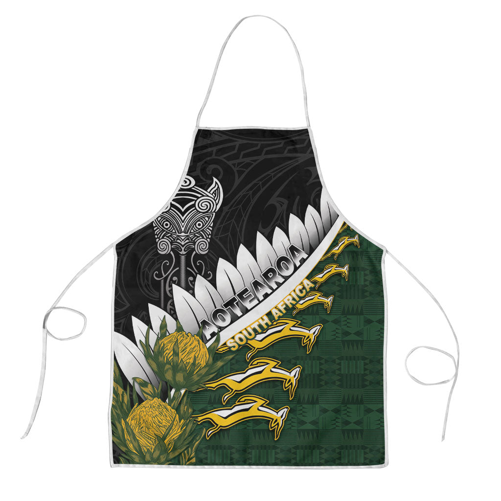 Rugby New Zealand And South Africa Apron Silver Fern With Springboks