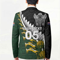 Custom Rugby New Zealand And South Africa Blazer Silver Fern With Springboks LT05 - Polynesian Pride